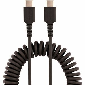 StarTech.com 20in (50cm) USB C Charging Cable, Coiled Heavy Duty Fast Charge & Sync USB-C Cable, High Quality USB 2.0 Type
