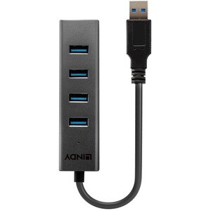 LINDY USB Hub - USB 3.2 (Gen 1) Type A - External - Grey - 4 Total USB Port(s) - 4 USB 3.0 Port(s) - PC
