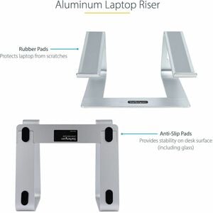 Soporte de Escritorio para Portátil, Soporta 5kg, de Aluminio, Color Plata,  Base Riser Elevador Ergonómico para Portátil..