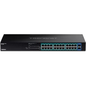 TRENDnet 26-Port Gigabit PoE+ Switch, 24 x 30W PoE+ Ports, 2 Gigabit SFP Slots, 380W PoE Budget, 52Gbps Switching Capacity
