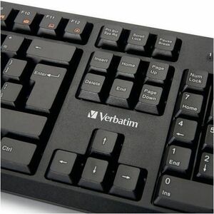Verbatim Wired Keyboard - Cable Connectivity - USB Interface - Multimedia Hot Key(s) - Linux, ChromeOS, Mac OS, Windows, M