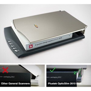 Plustek OpticSlim 2610 Plus Flachbettscanner - 1200 dpi Optische Auflösung - 48-bit Farbtiefe - 16-bit Graustufen - USB