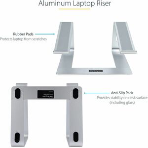 StarTech.com LAPTOP-STAND-SILVER. Produkttyp: Laptop-Ständer, Produktfarbe: Silber, Materialien: Aluminium. Breite: 223 mm