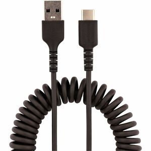 StarTech.com Cable de 50cm de Carga USB A a USB C, Cable USB Tipo C en Espiral de Carga Rápida, Cable USB 2.0 A a USBC Neg