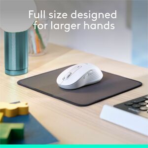 Logitech Signature M650 L Full Size Wireless Mouse - For Large Sized Hands, 2-Year Battery, Silent Clicks, Off-white - Opt