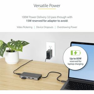 StarTech.com USB C Multiport Adapter, Dual HDMI, 4K 60Hz, 2x 5Gbps USB-A 3.1 Hub, 100W Power Delivery, GbE, SD/MicroSD, US