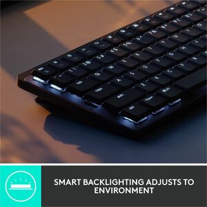 Logitech MX Mechanical Mini Minimalist Wireless Illuminated Keyboard (Linear) (Graphite) - Wireless Connectivity - Bluetoo