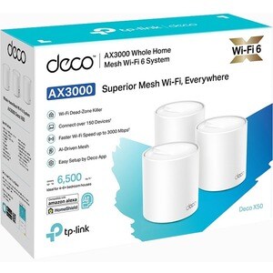 TP-Link Deco X50(3-pack) - AX3000 Whole Home Mesh Wi-Fi 6 System 3-Pack - Dual Band - 2.40 GHz ISM Band - 5 GHz UNII Band 
