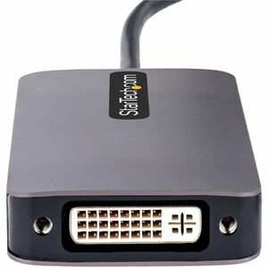 StarTech.com USB C Video Adapter, USB C to HDMI DVI VGA Adapter, 4K 60Hz, Aluminum, Video Display Adapter, USB Type C Trav