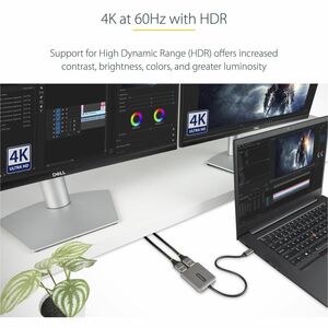 StarTech.com Adaptador USB-C a HDMI Doble - Hub MST USB Tipo C - Divisor Splitter HDMI 4K 60Hz - HDR - Solo Windows - 3840