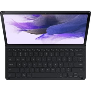 Samsung Book Cover Keyboard/Cover Case (Book Fold) for 31.5 cm (12.4") Samsung Galaxy Tab S7+ Tablet - Black - Bacterial R