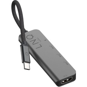 Station d'accueil LINQ USB Type C pour Tablette, Smartphone, Notebook - 100 W - Noir, Gris - 4K, Full HD - 3840 x 2160, 19