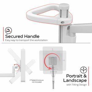 CTA Digital Medical VESA Compatible Articulating Arm Rolling Floor Stand - 33 lb Load Capacity - Floor - Metal