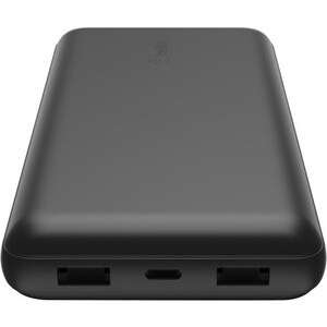 Belkin 15W 3-port USB Power Bank - 20K mAh - 2xUSB-A (12W), 1xUSB-C (15W) - Portable Charger - w/ USB-A to USB-C Cable - B