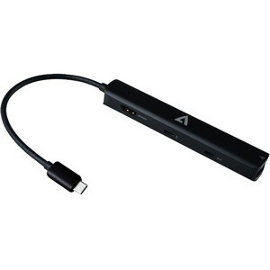 V7 UCMINIDOCK-PT USB Type C Docking Station for Computer - 85 W - Black - 4K - 3840 x 2160 - USB Type-A - USB Type-C - Net