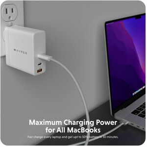 Hyper HyperJuice 140W PD 3.1 USB-C Charger (Includes 2m USB-C Cable) - 140 W - White