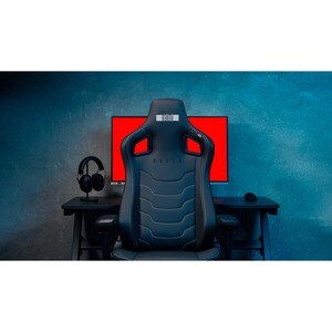 Next Level Racing Elite Gaming Chair Black Leather Edition - For Game - Leather, Aluminum, Suede, PU Leather - Black