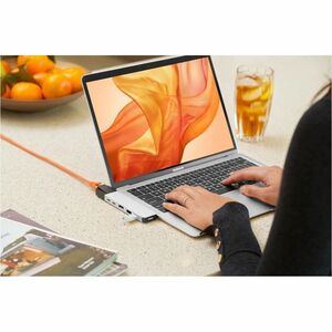 HyperDrive NET GN28N-SILVER 6 Port(s) Dual USB Type C Docking Station for MacBook - Silver - 4K @30Hz - 3840 x 2160 - 4 x 