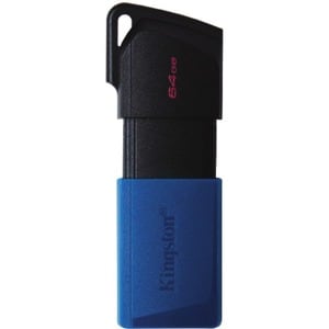 Unidad flash Kingston DataTraveler Exodia M - 64 GB - USB 3.2 (Gen 1) Tipo A - Negro, Azul - 1 Paquete