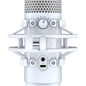 HyperX QuadCast S Wired Condenser Microphone for Live Streaming, Broadcasting - White, Grey - Stereo - 20 Hz to 20 kHz -36