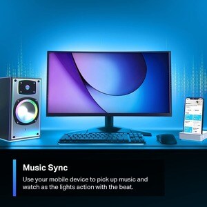 TP-Link Tapo L900-20 - Tapo Smart LED Light Strip 65.6ft (4 Rolls of 16.4ft) - Sync-to-Sound - 16M RGB Colors - Works w/ A