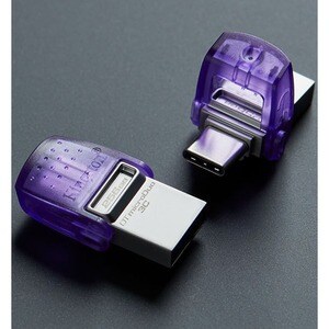 Kingston DataTraveler microDuo 3C DTDUO3CG3 256 GB USB 3.2 (Gen 1) Type C Flash Drive - Purple - 200 MB/s Read Speed - 5 Y