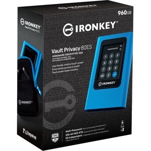 IronKey Vault Privacy 80 IKVP80ES/960G 960 GB Portable Solid State Drive - External - Smartphone, Desktop PC Device Suppor