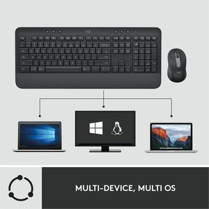 Logitech Signature MK650 Combo For Business - USB Plunger Wireless Bluetooth/RF 5.0 2.40 GHz Keyboard - 118 Key - English 