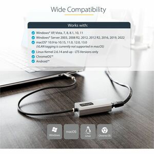 StarTech.com US1GC30B2 Gigabit Ethernet-Adapter für Computer/Notebook - 10/100/1000Base-T - USB 3.2 (Gen 1) Typ C - 5 Gbit