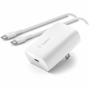 Belkin BoostCharge USB-C PD 3.0 PPS Wall Charger 30W + USB-C to USB-C Cable - 30 W - White