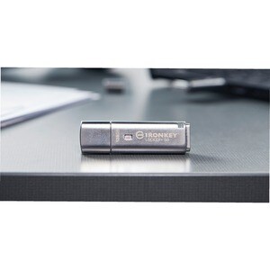 IronKey IKLP50 128 GB USB 3.2 (Gen 1) Type A Flash Drive - Silver - XTS-AES, 256-bit AES - TAA Compliant - 145 MB/s Read S