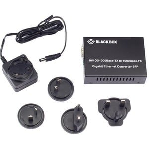 Black Box Pure Networking Transceiver/Media Converter - 1 x Network (RJ-45) - Single-mode, Multi-mode - Gigabit Ethernet -
