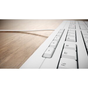 CHERRY STREAM Keyboard - Cable Connectivity - USB Interface - English (UK) - Scissors Keyswitch - 10 Hot Key(s) - Volume D