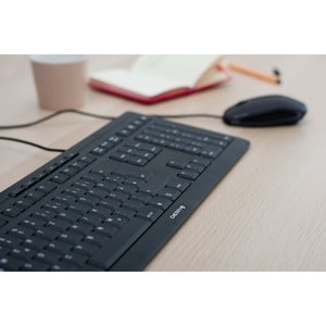CHERRY STREAM Keyboard - Cable Connectivity - USB Interface - Pan-Nordic - Black - Scissors Keyswitch - 105 Key(s) - Volum