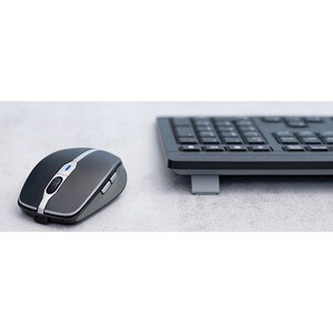 CHERRY MW 9100 Mouse - Bluetooth/Radio Frequency - USB - 6 Button(s) - Black - 1 - Wireless - 2.48 GHz - Rechargeable - 24