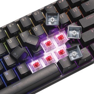 Mad Catz S.T.R.I.K.E. 6 Gaming Keyboard - Cable Connectivity - USB Type C Interface - RGB LED - 61 Key - Mechanical Keyswitch