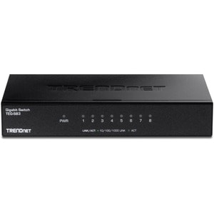 TRENDnet TEG-S83 8 Ports Ethernet Switch - Gigabit Ethernet - 1000Base-T - TAA Compliant - 2 Layer Supported - 3.20 W Powe