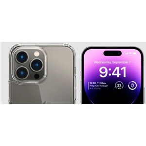Spigen Ultra Hybrid Case for Apple iPhone 14 Pro Smartphone - Crystal Clear - Drop Resistant, Scratch Resistant, Yellowing