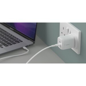 Belkin BOOST↑CHARGE PRO 65 W AC Adapter - 1 Pack - Universal Adapter - For MacBook Pro, iPhone, MacBook, iPad mini - White