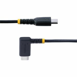 StarTech.com 1ft (30cm) USB C Charging Cable Right Angle, 60W PD 3A, Heavy Duty Fast Charge USB-C Cable, Durable Rugged Ar