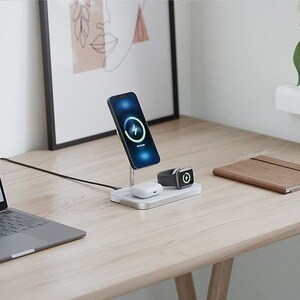 Alogic MagSpeed 3-in-1 Wireless Charging Station - 9 V DC, 12 V DC Input - Input connectors: USB - Easy to Use, Night Mode