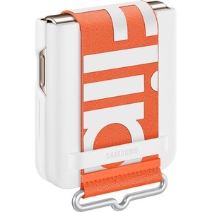 SAMSUNG SILICONE COVER WITH STRAP FLIP4 WHITE