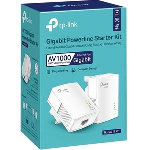 TP-Link TL-PA717 KIT Powerline Netzwerkadapter - 1 x Netzwerk (RJ-45) - 1000 Mbit/s Stromleitung - 300 m Reichweite unters