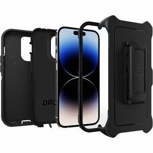 OtterBox Defender Rugged Carrying Case (Holster) Apple iPhone 14 Pro Smartphone - Black - Bump Resistant, Tear Resistant, 