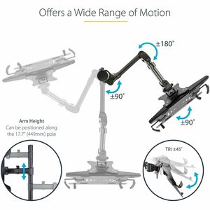 StarTech.com Desk Mount for Monitor, Notebook, Curved Screen Display - Black - Height Adjustable - 1 Display(s) Supported 