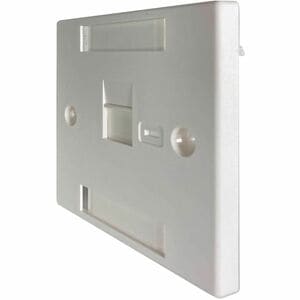 Eaton Tripp Lite Series 1-Port UK-Style Keystone Wall Plate, Unloaded Shuttered Module, Icon Tab, White, TAA - 1 x Total N