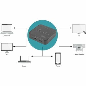 Digitus Drive Dock M.2 - USB 3.2 (Gen 2) Type C Host Interface - Black - Hot Swappable Bays - 2 x SSD Supported - 8 TB Tot