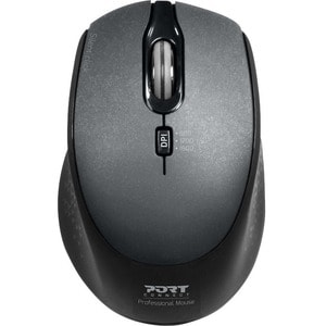 Port Mouse - Radio Frequency - USB - Optical - 3 Button(s) - Black - 1 - Wireless - 2.40 GHz - 1600 dpi - Scroll Wheel - S