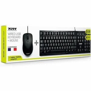 Port Keyboard & Mouse - AZERTY - French - USB Type A Cable Keyboard - 104 Key - Keyboard/Keypad Color: Black - USB Type A 