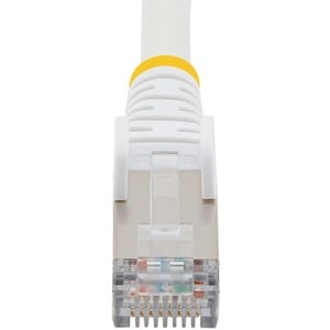 StarTech.com 1m CAT6a Ethernet Cable, White Low Smoke Zero Halogen (LSZH) 10 GbE 100W PoE S/FTP Snagless RJ-45 Network Pat